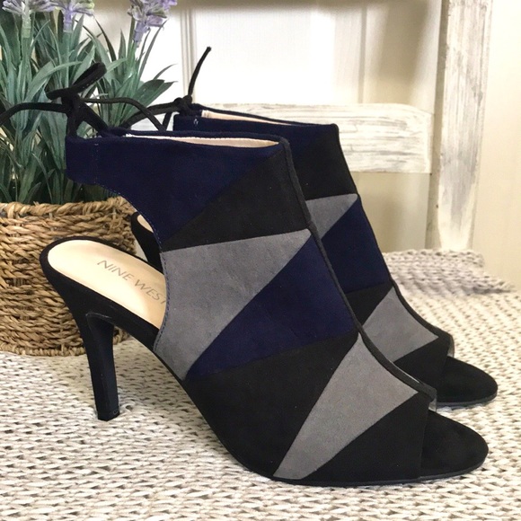 Nine West Color Block Peep Toe Booties - Picture 2 of 16